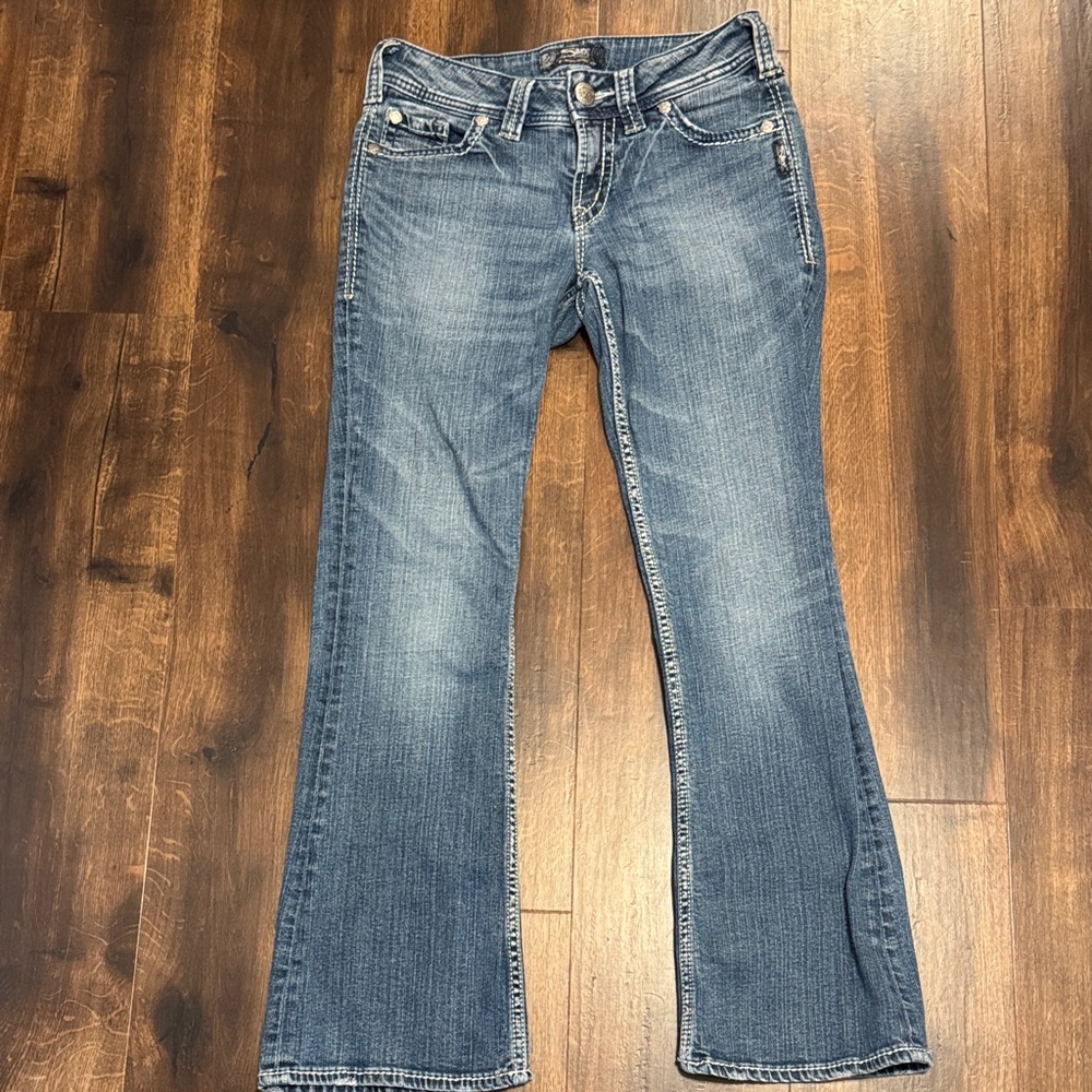 Silver Jeans Suki Surplus Women's Boot Cut Flare in Light Blue